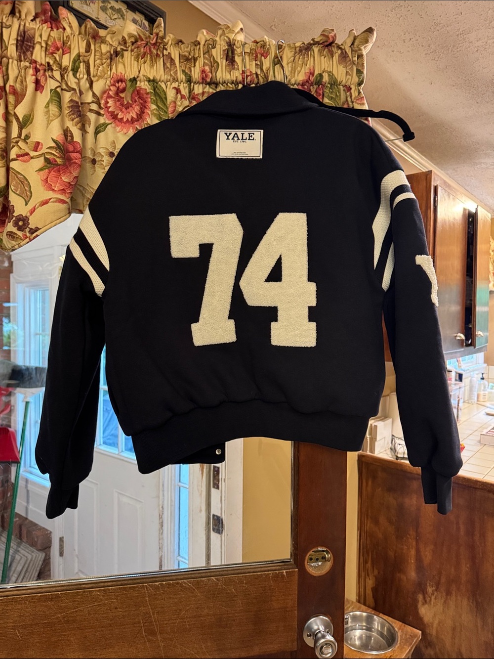 Zara Navy Jacket with White '74' Patch